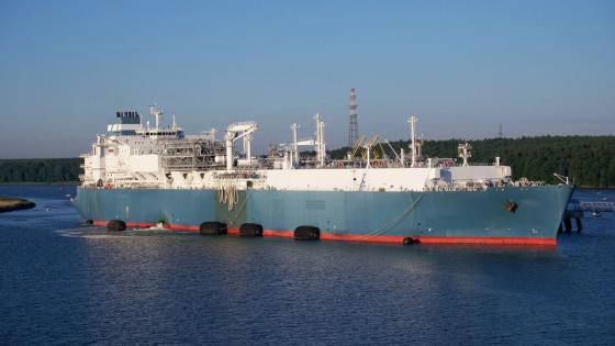 Floating LNG storage and regasification unit which is used as an LNG import terminal in Lithuania.
